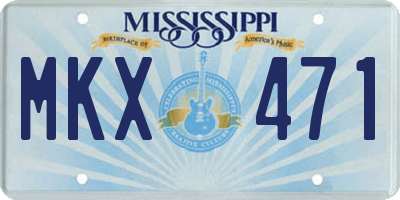 MS license plate MKX471