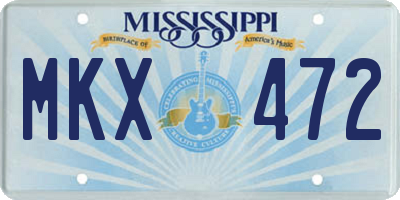 MS license plate MKX472