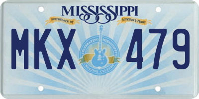 MS license plate MKX479