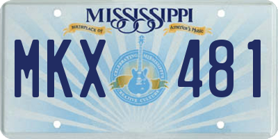 MS license plate MKX481