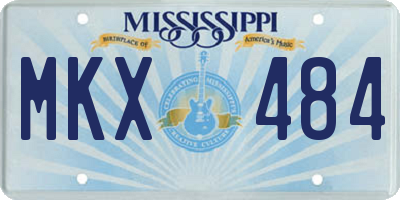 MS license plate MKX484