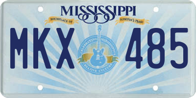 MS license plate MKX485