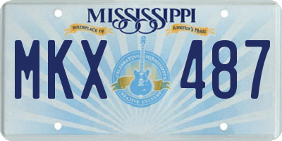 MS license plate MKX487