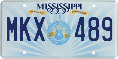 MS license plate MKX489