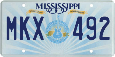 MS license plate MKX492