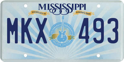 MS license plate MKX493