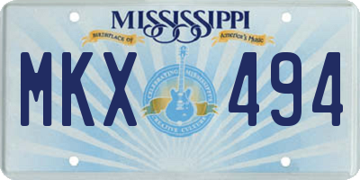 MS license plate MKX494