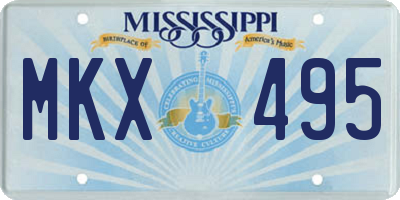 MS license plate MKX495