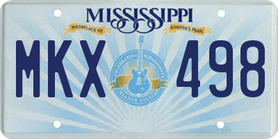 MS license plate MKX498