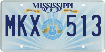 MS license plate MKX513