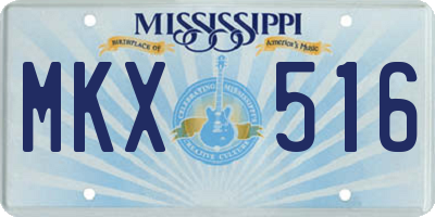 MS license plate MKX516