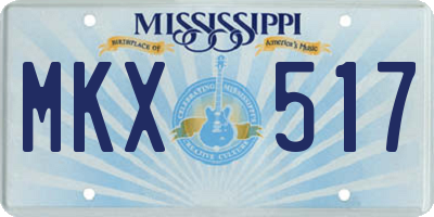 MS license plate MKX517