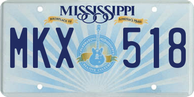 MS license plate MKX518