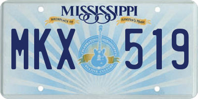 MS license plate MKX519