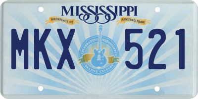 MS license plate MKX521