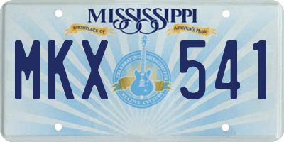 MS license plate MKX541