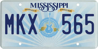 MS license plate MKX565