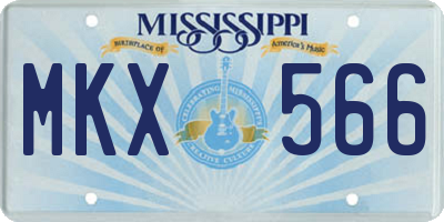 MS license plate MKX566