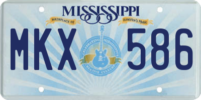 MS license plate MKX586