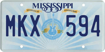 MS license plate MKX594