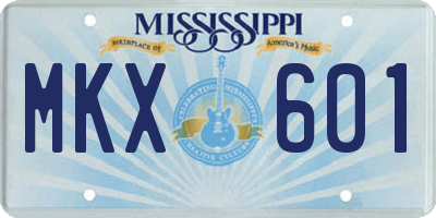 MS license plate MKX601