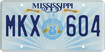 MS license plate MKX604