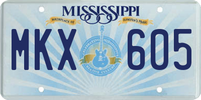 MS license plate MKX605