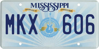 MS license plate MKX606