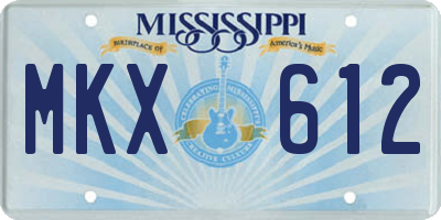 MS license plate MKX612
