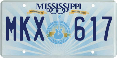 MS license plate MKX617