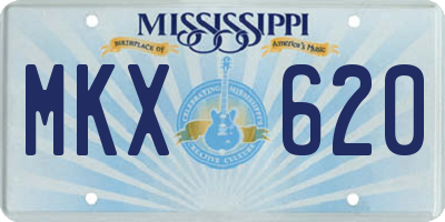 MS license plate MKX620
