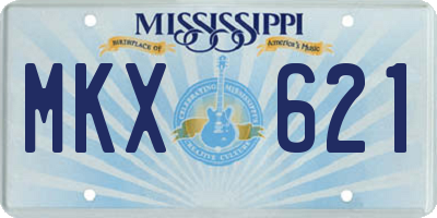 MS license plate MKX621