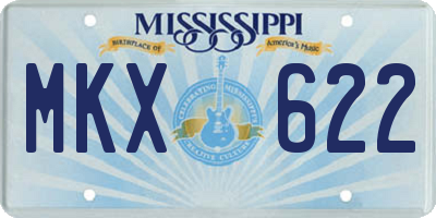 MS license plate MKX622