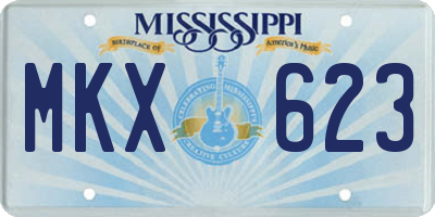 MS license plate MKX623