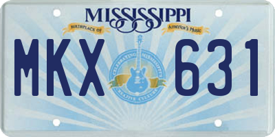 MS license plate MKX631
