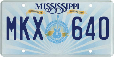 MS license plate MKX640