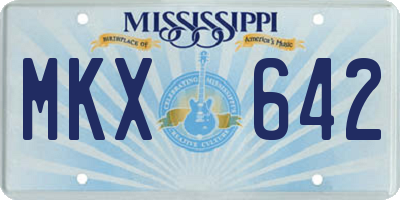 MS license plate MKX642