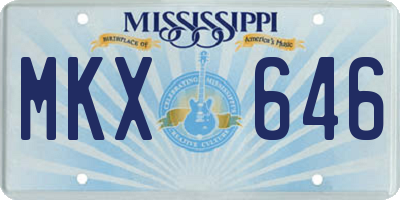MS license plate MKX646