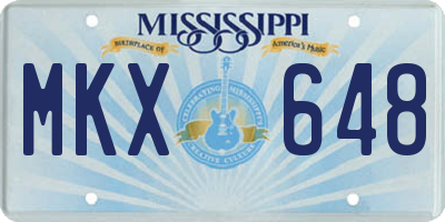 MS license plate MKX648
