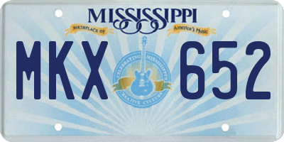 MS license plate MKX652