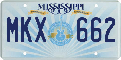 MS license plate MKX662