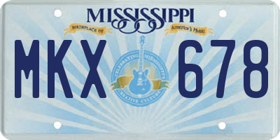 MS license plate MKX678