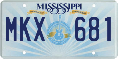 MS license plate MKX681