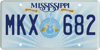 MS license plate MKX682