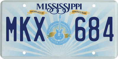 MS license plate MKX684