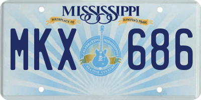 MS license plate MKX686