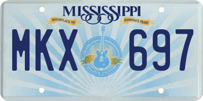 MS license plate MKX697