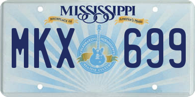 MS license plate MKX699