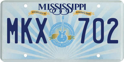 MS license plate MKX702