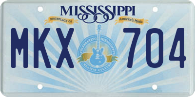 MS license plate MKX704